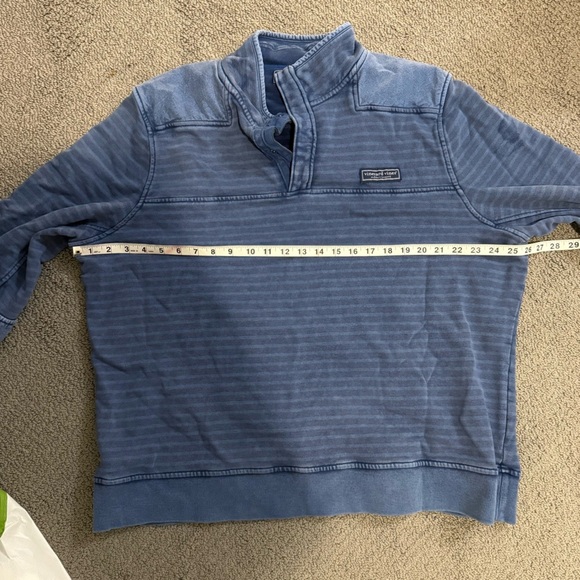 Vineyard Vines Sweater Blue Moonshine Woodhouse Striped Pullover Quarter Zip - Picture 14 of 16